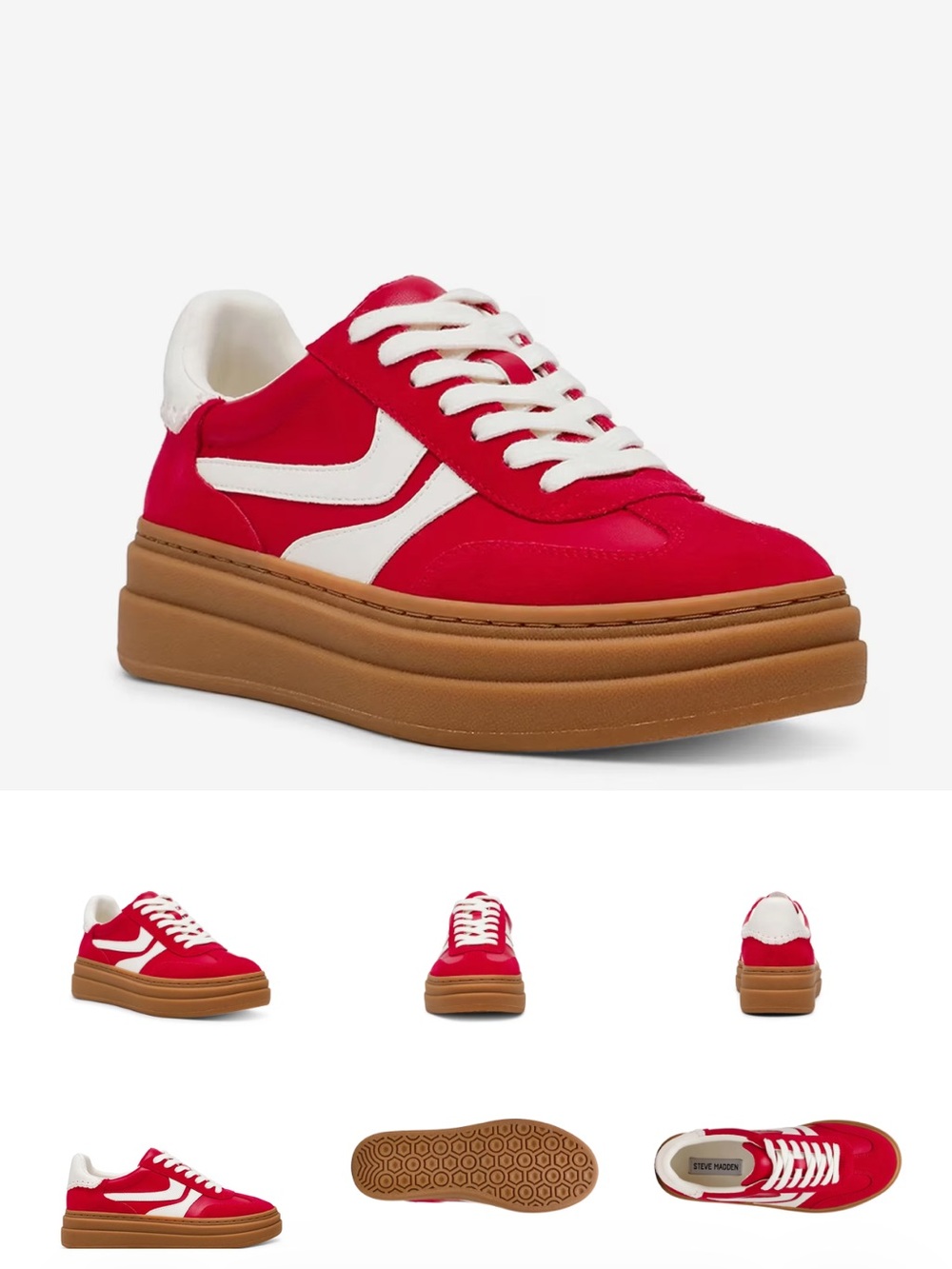 Steve Madden - Red Dodge Platform Sneakers